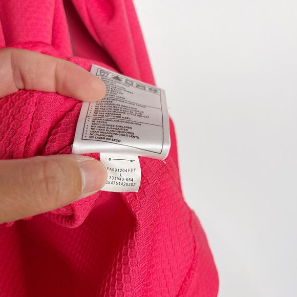 Nike Boys Large 12-14 Pink Long Sleeve 1/4 Zip Pullover Golf Fit Dry Textured - Picture 10 of 10